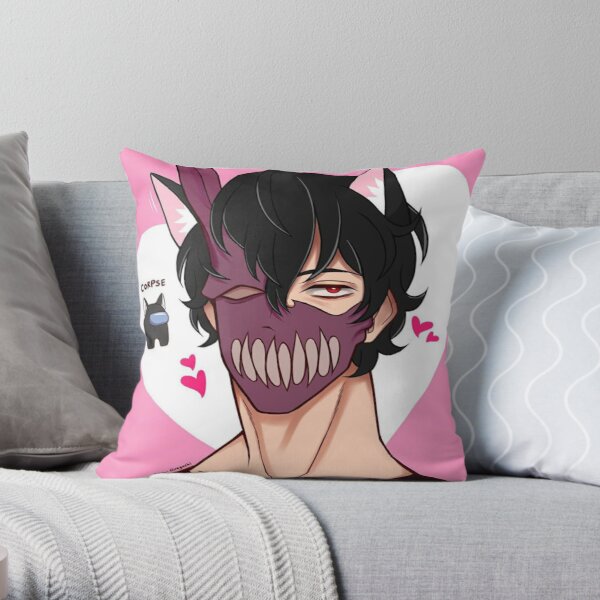 Corpse Husband - Heart Pink Throw Pillow RB2112 product Offical Corpse Husband Merch